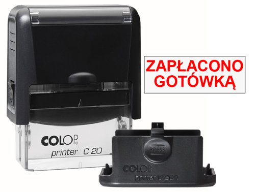 Pieczątka biurowa Colop C20 - zapłacono gotówką czarna