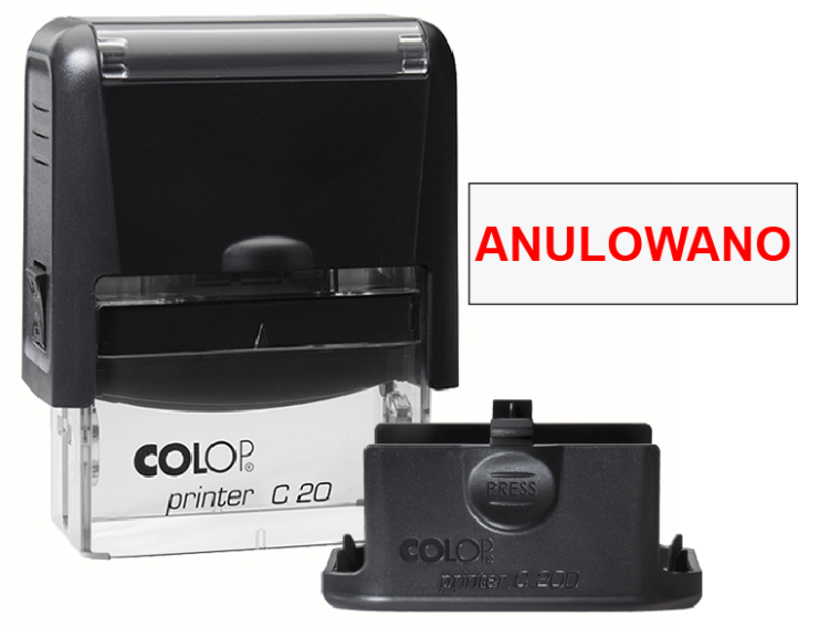 Pieczątka biurowa Colop C20 - Anulowano czarna