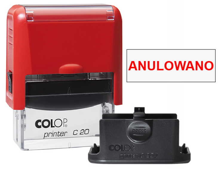 Pieczątka biurowa Colop C20 - Anulowano czerwona