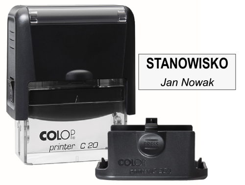 Czarna pieczątka firmowa Colop C20 - Stanowisko + imie i nazwisko