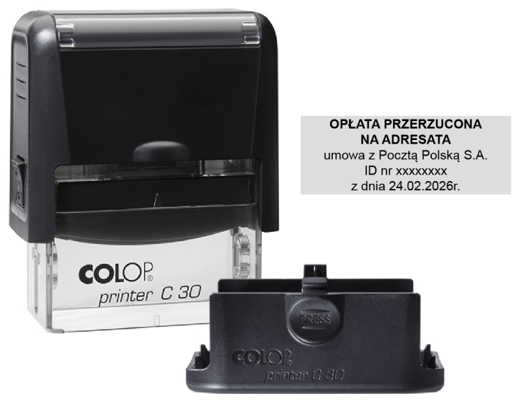 Pieczątka Opłata Przerzucona na adresata