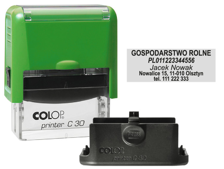 Pieczątka Gospodarstwo Rolne - zielona pieczątka