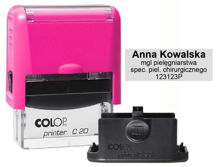 Pieczątka dla pielęgniarki – pieczątka medyczna z numerem prawa wykonywania zawodu